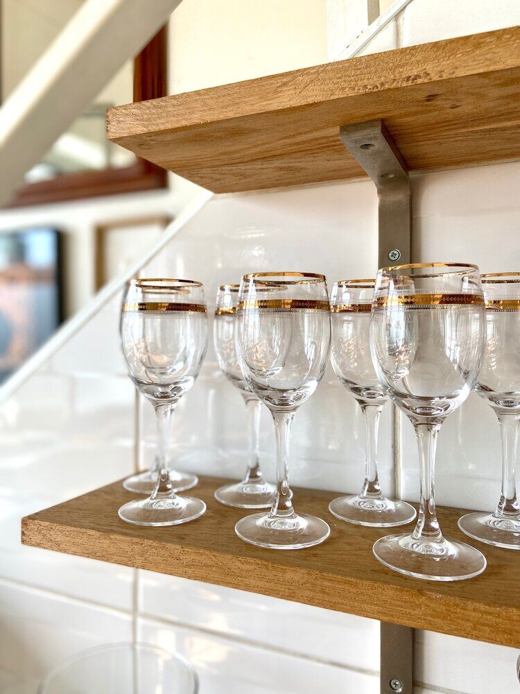 9 crystal walking glasses with gilding
