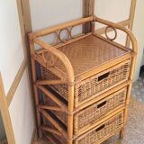 Commode rotin vintage
