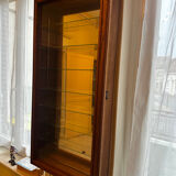 Wall display cabinet - wood - glass and mirror H 107 / W 53 / D 15.5 cm