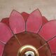 Vintage hanging lamp mother-of-pearl lotus flower and rose-degrading brass