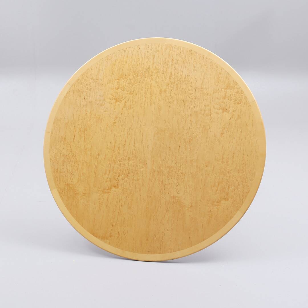 Round table with central base, wood top, 1970s