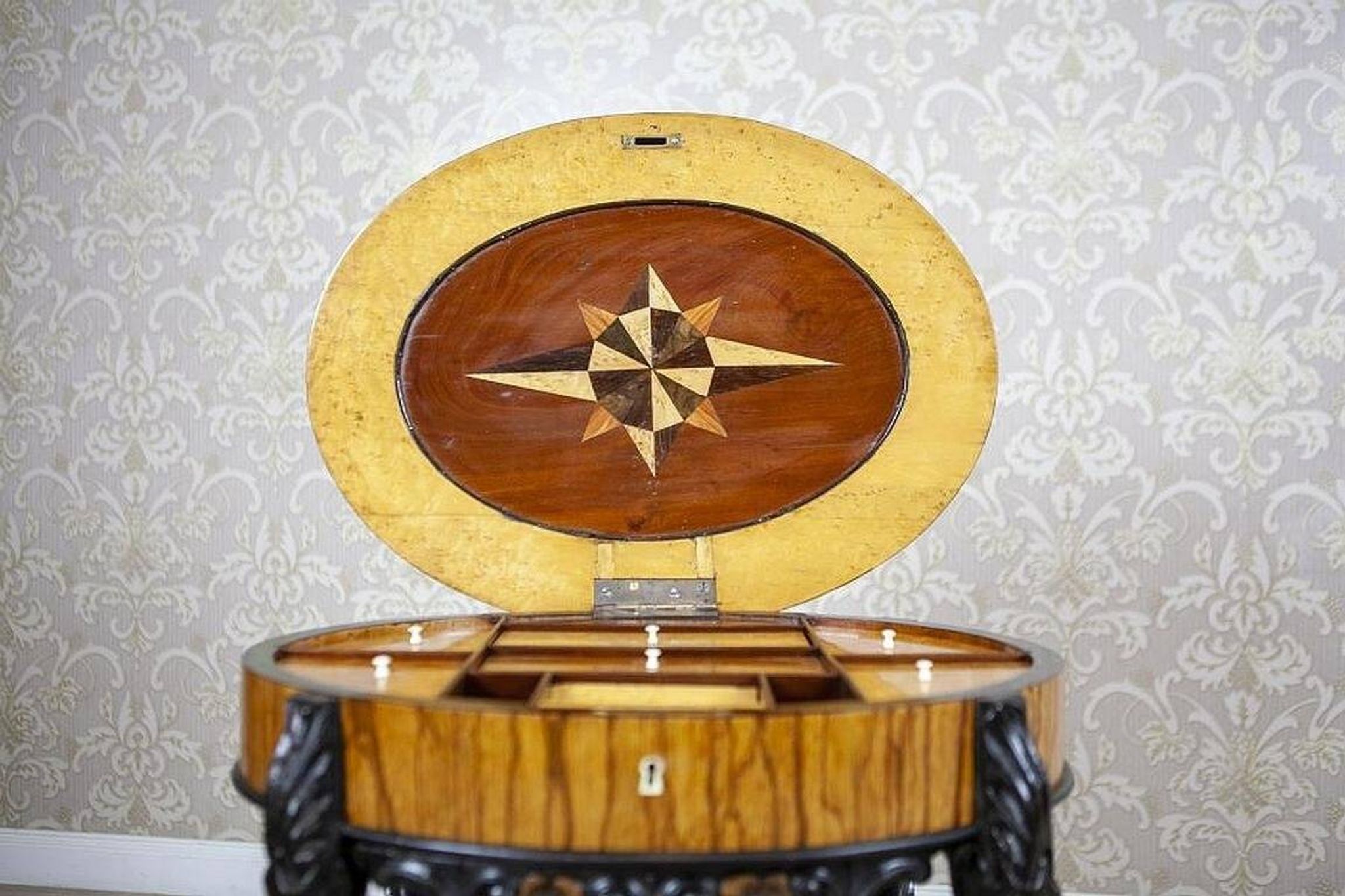 Inlaid Sewing Table in Various Woods, 1890s