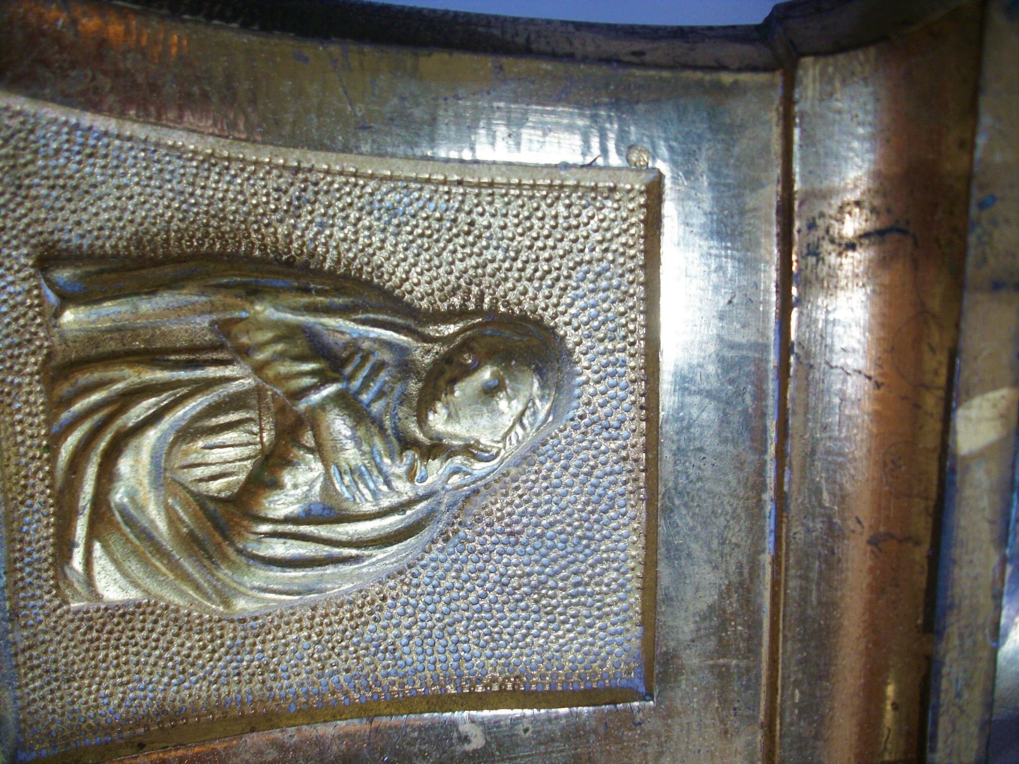 Brass church candle pique