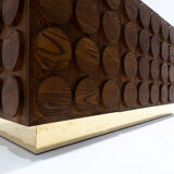 Contemporary Italian Sideboard in Wood and Brass
