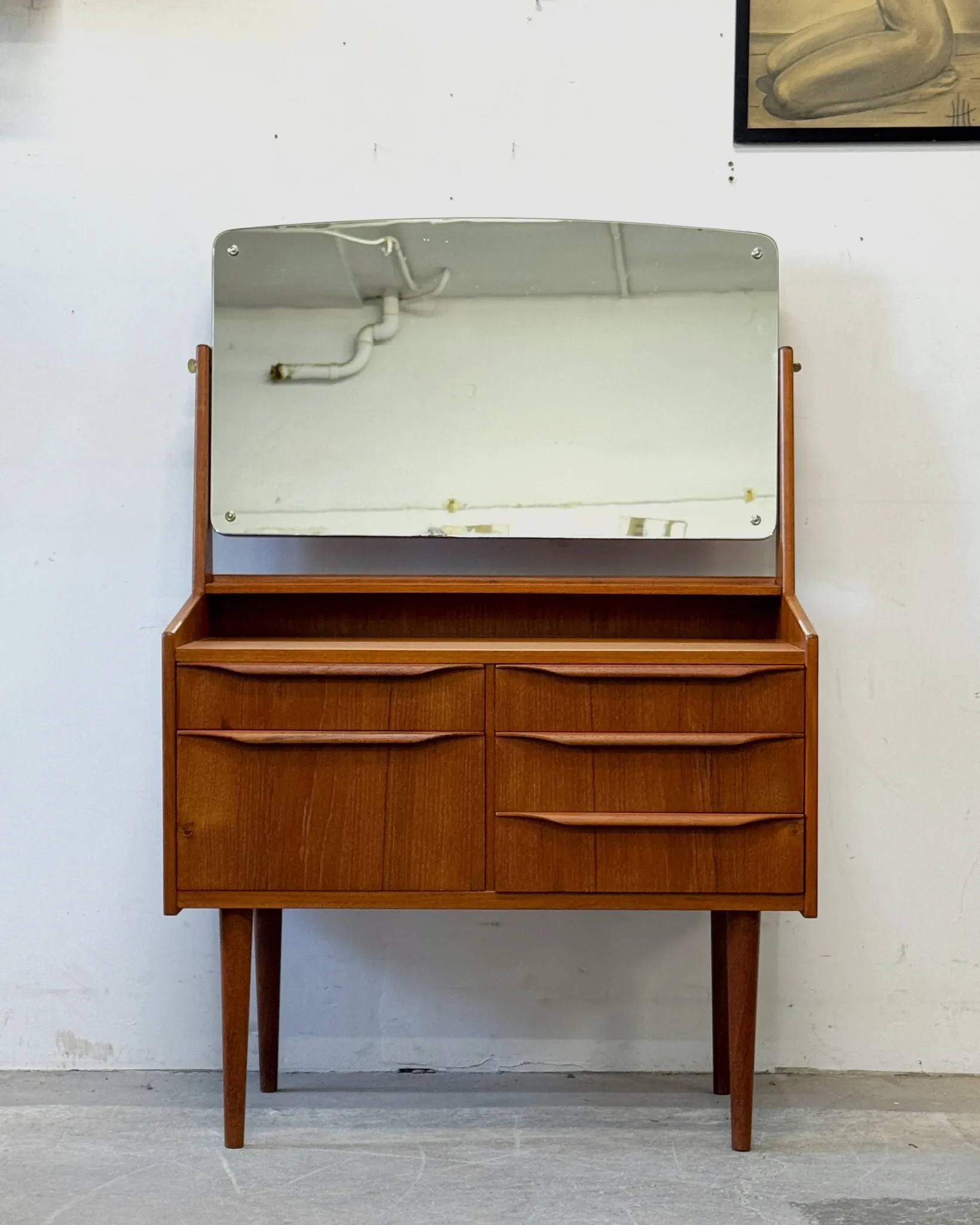 Teak dressling table, Denmark, 1960s–70s, vintage, mid-century modern