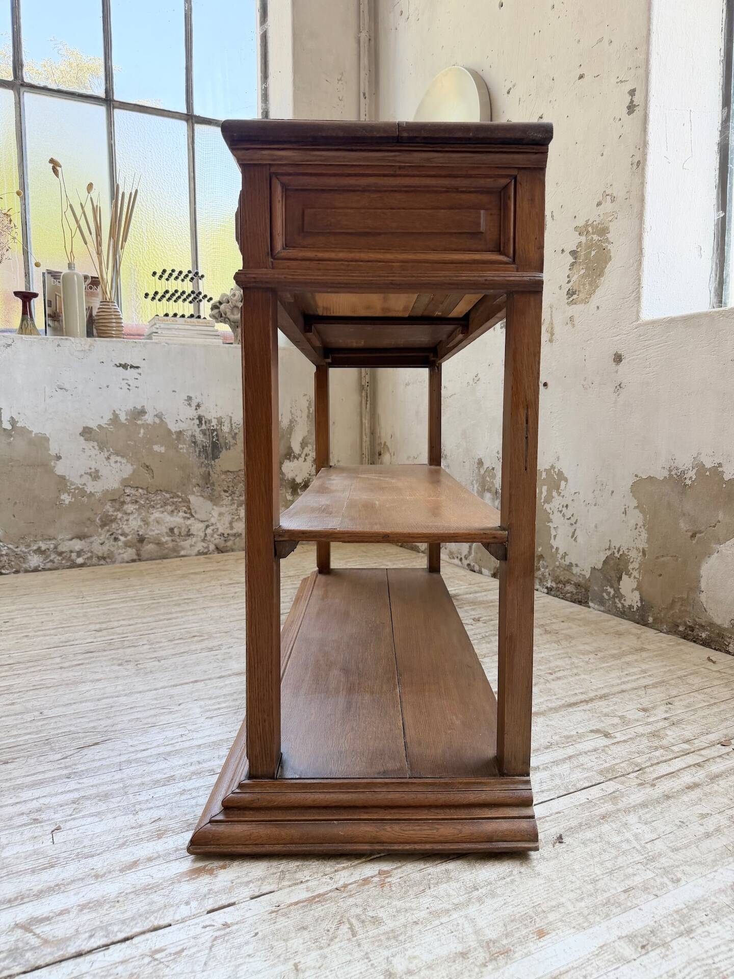 19th-century oak console table