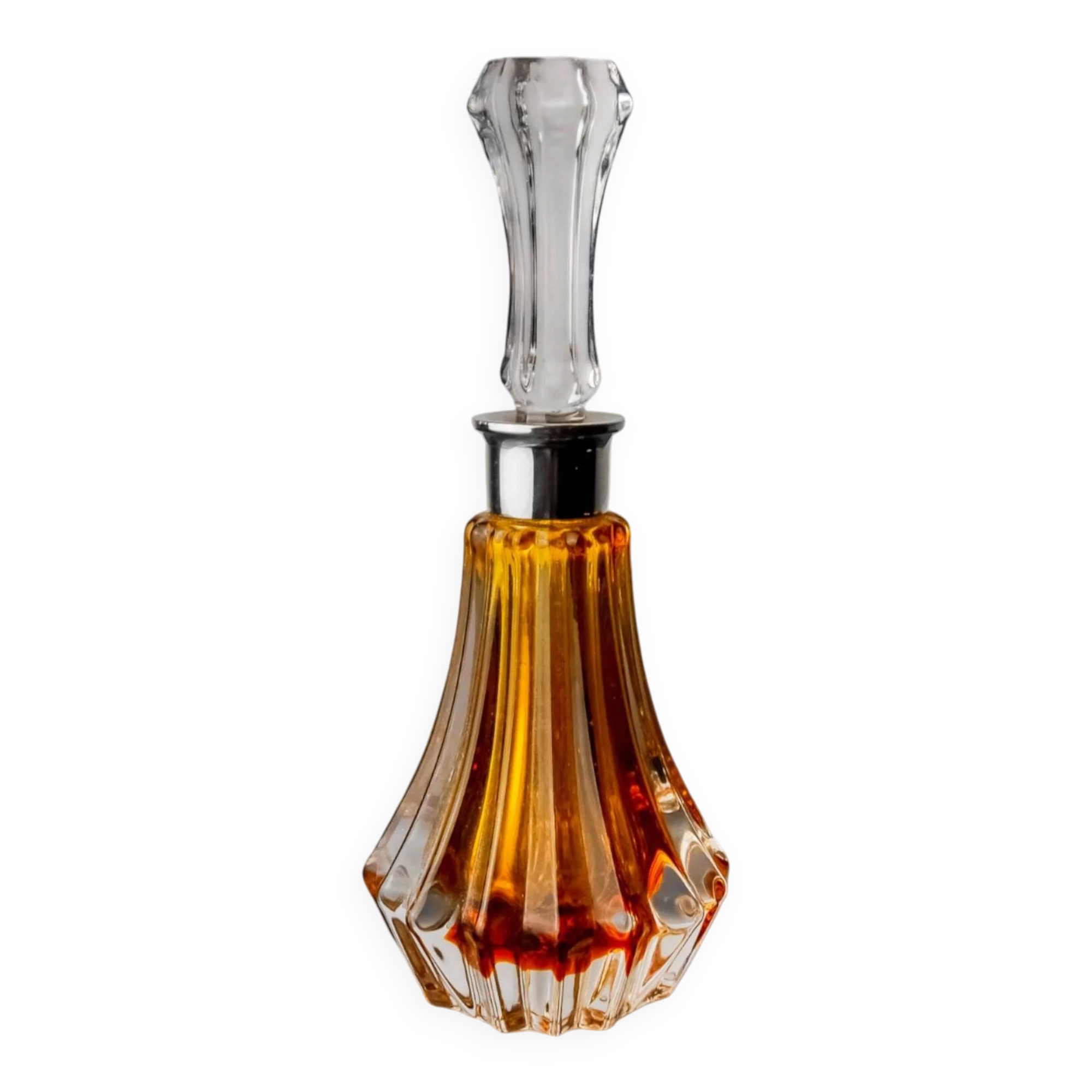 Orange sommerso perfume bottle, Murano glass, Italy, 1970s