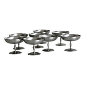 6 coupelles sur pied en inox