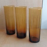 Set of 6 vintage amber glasses