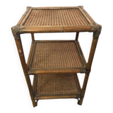 Cane and bamboo side table
