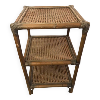 Meuble d’appoint en cannage et bambou