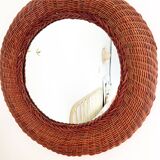 Vintage wicker mirror