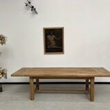 Large extendable solid oak farm table
