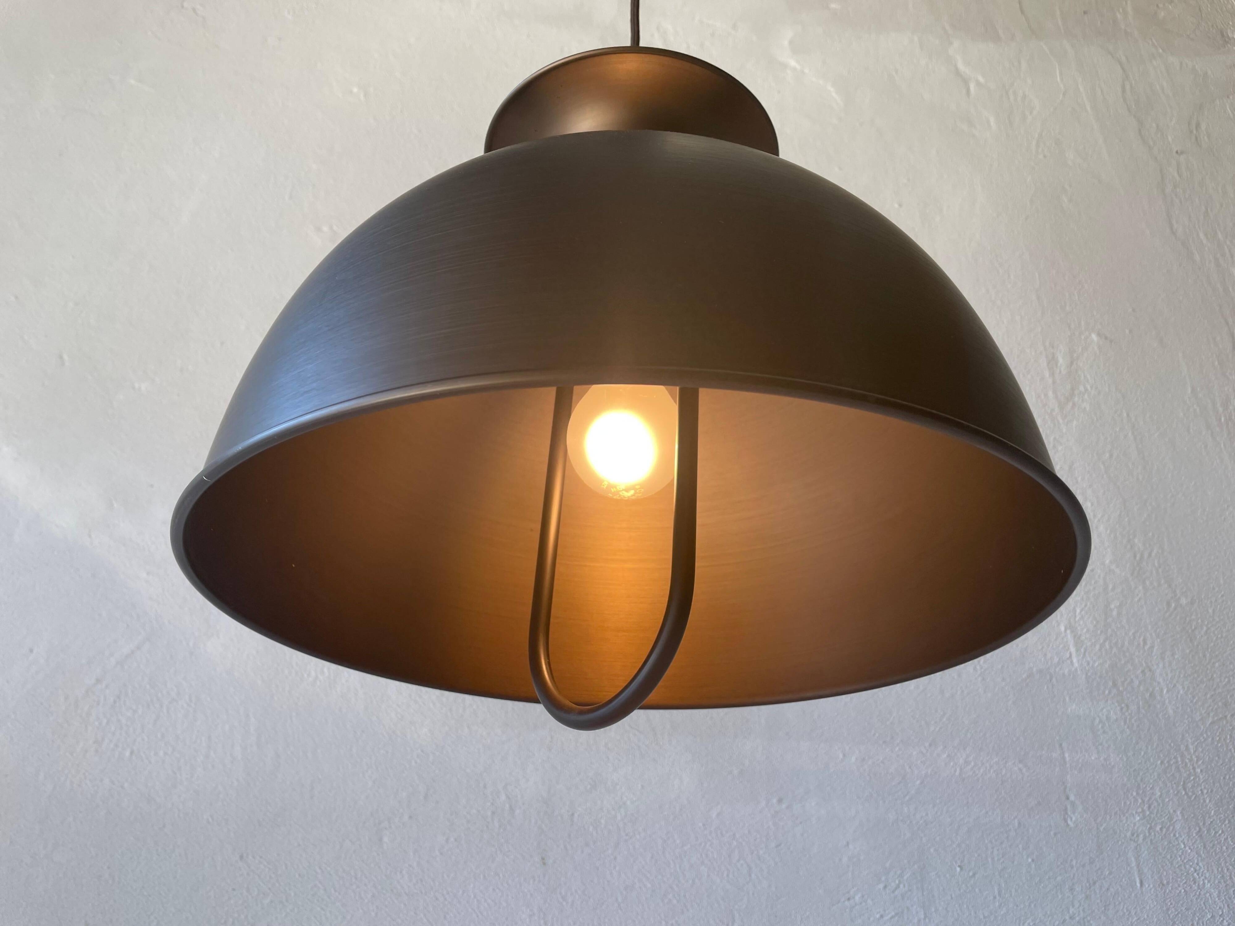 Brushed metal pendant lamp with a bronze appearance, 1970s, Germany