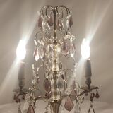 Lampe de table en bronze et cristal, France