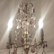 Lampe de table en bronze et cristal, France