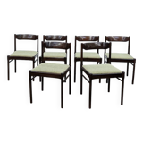 6 chaises scandinaves vertes vintage