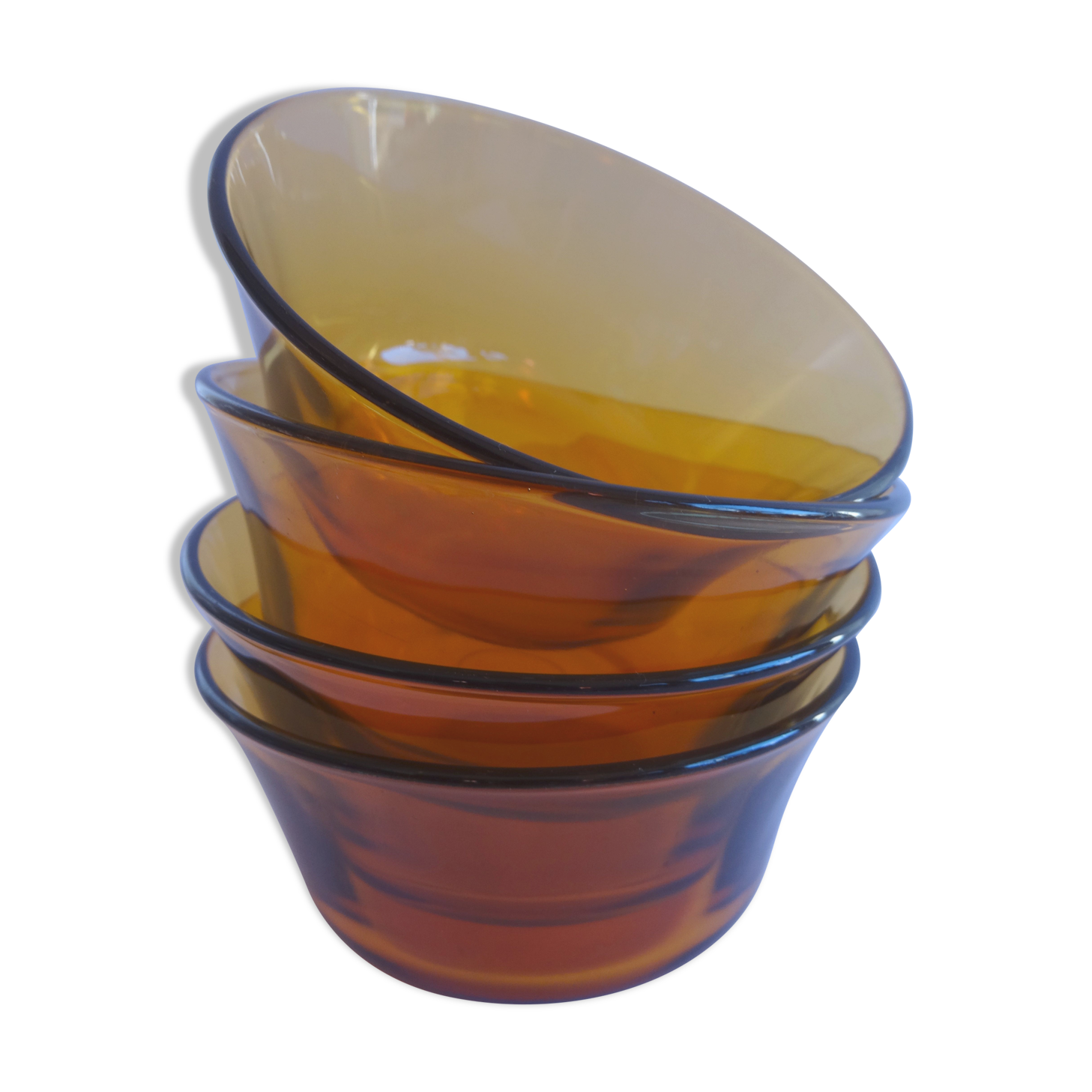 Raviers Duralex en verre ambré