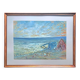 Tableau post-impressionniste à l'aquarelle "Plage de Guéthary" Pays Basque, 1920