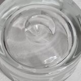 Thick frosted glass ashtray and pocket tray, 1980s savannah design, 13 cm.