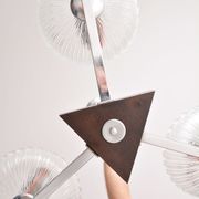 Vintage ceiling light in chrome and glass, Czechoslovakia 1950s