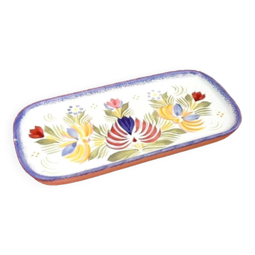 Plateau à beurre décor floral