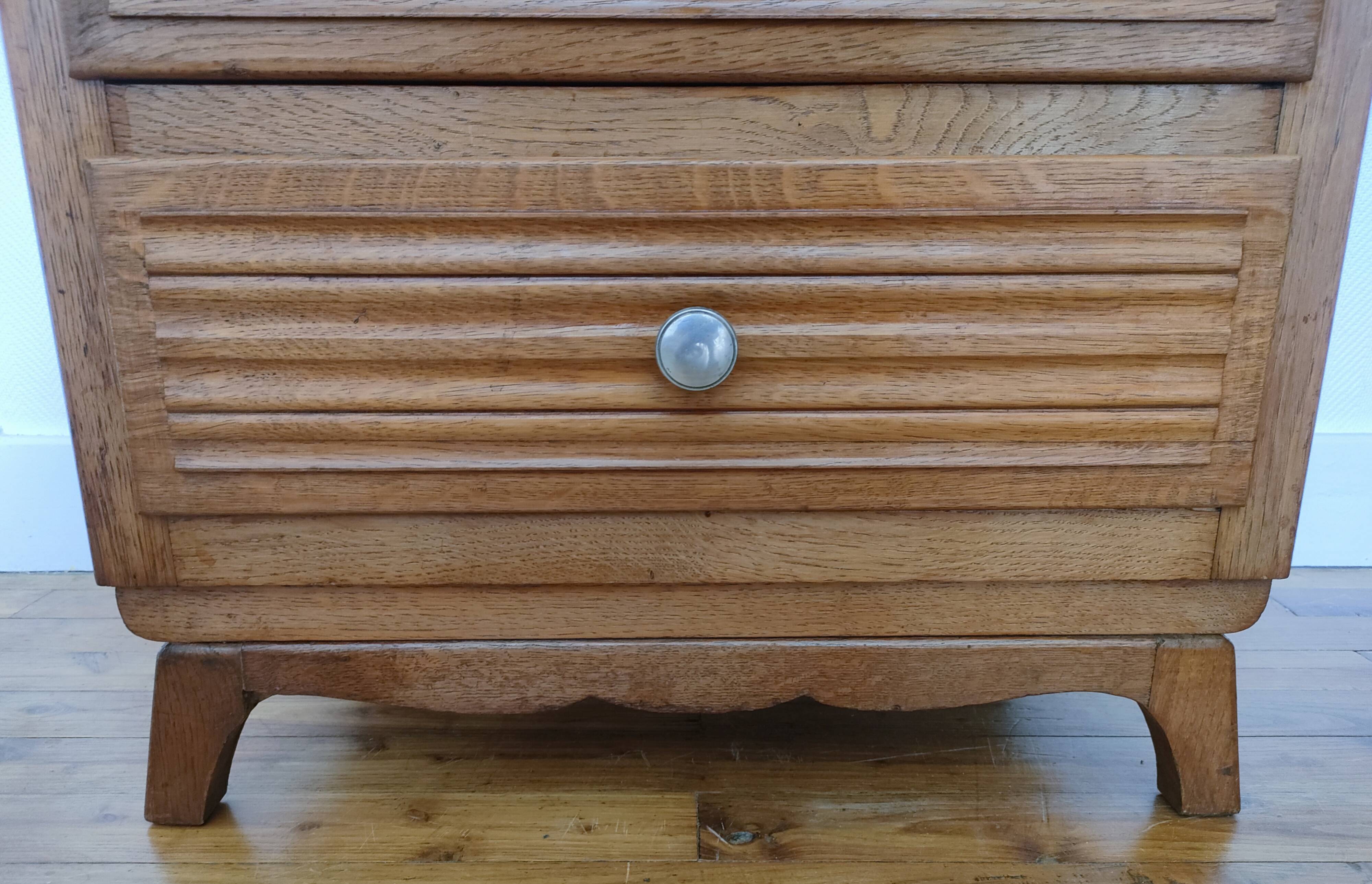 chest of drawers oak five drawers 1950s