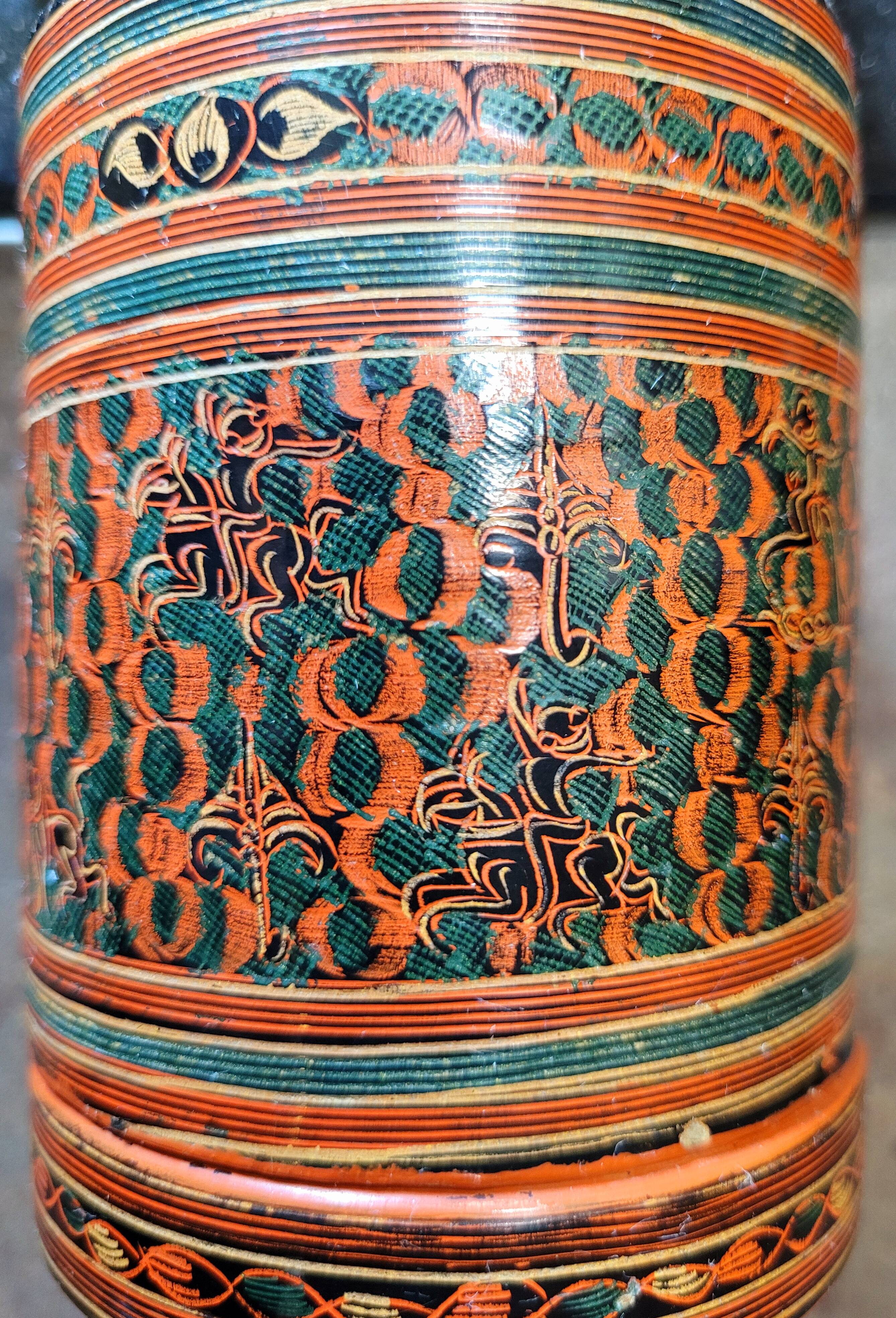 Old vintage lacquer box Asia Burma China