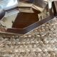 Art Deco silver metal and rosewood top