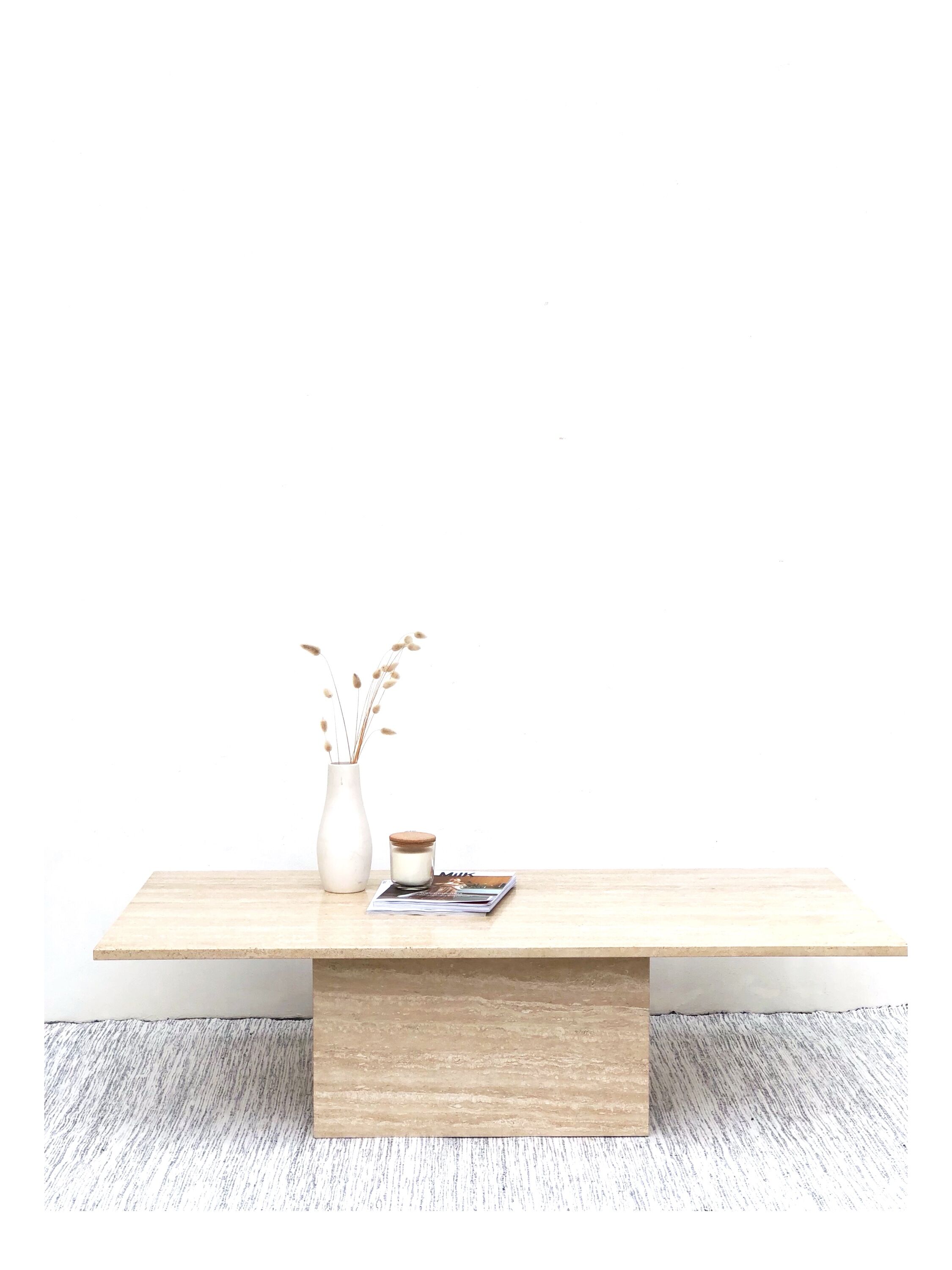 Travertine coffee table