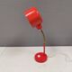 Swedish Elidus table lamp in red with adjustable brass swan neck 1970-80s