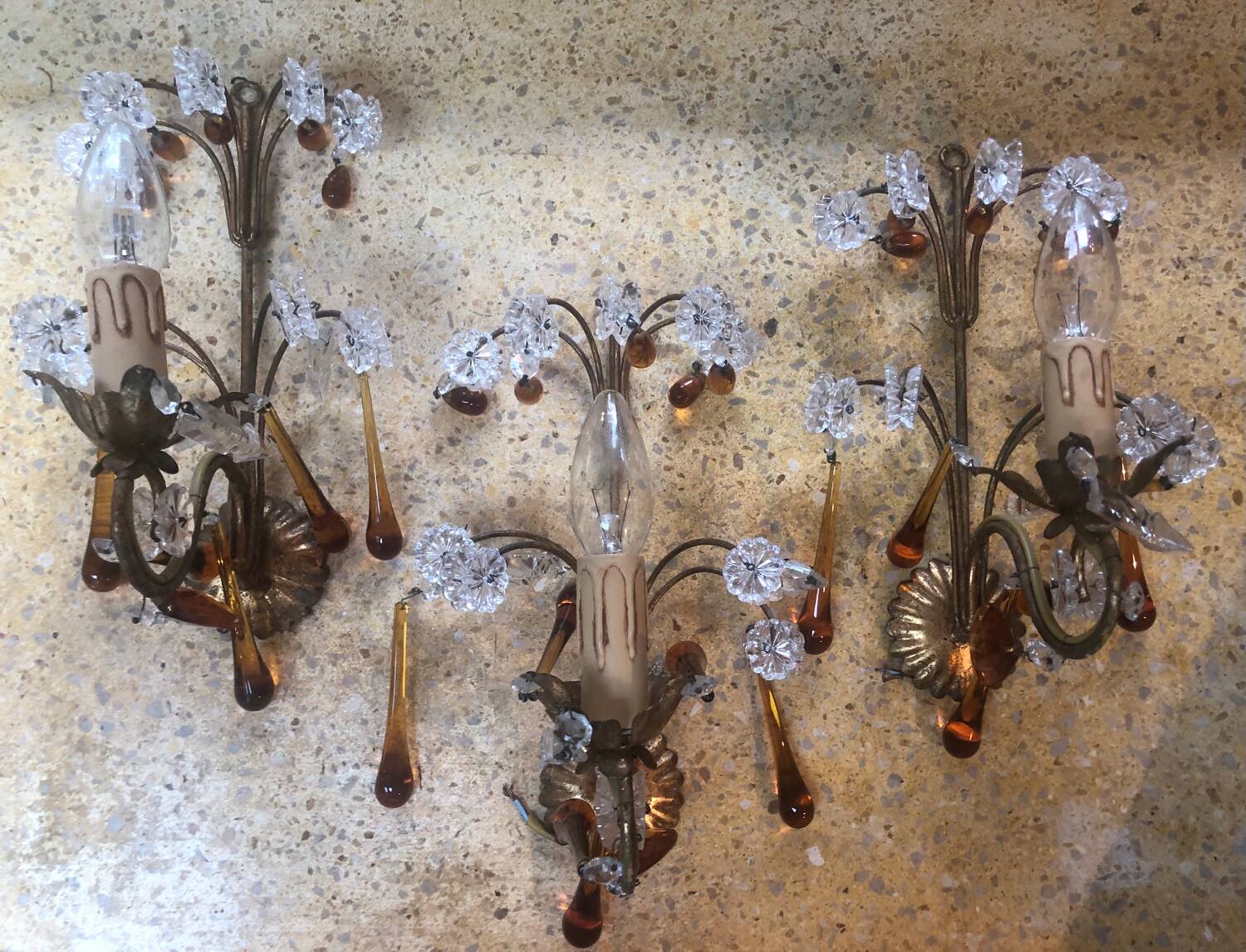 Tassel wall lights x3