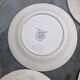 Lot of 8 flat plates in antique English earthenware, fine ware, with patterns.
