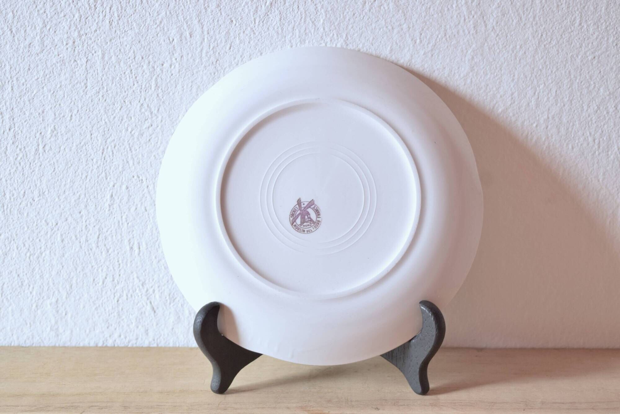 Moulin-des-Loups - Orchies - Set of 6 vintage glazed ceramic cheese plates