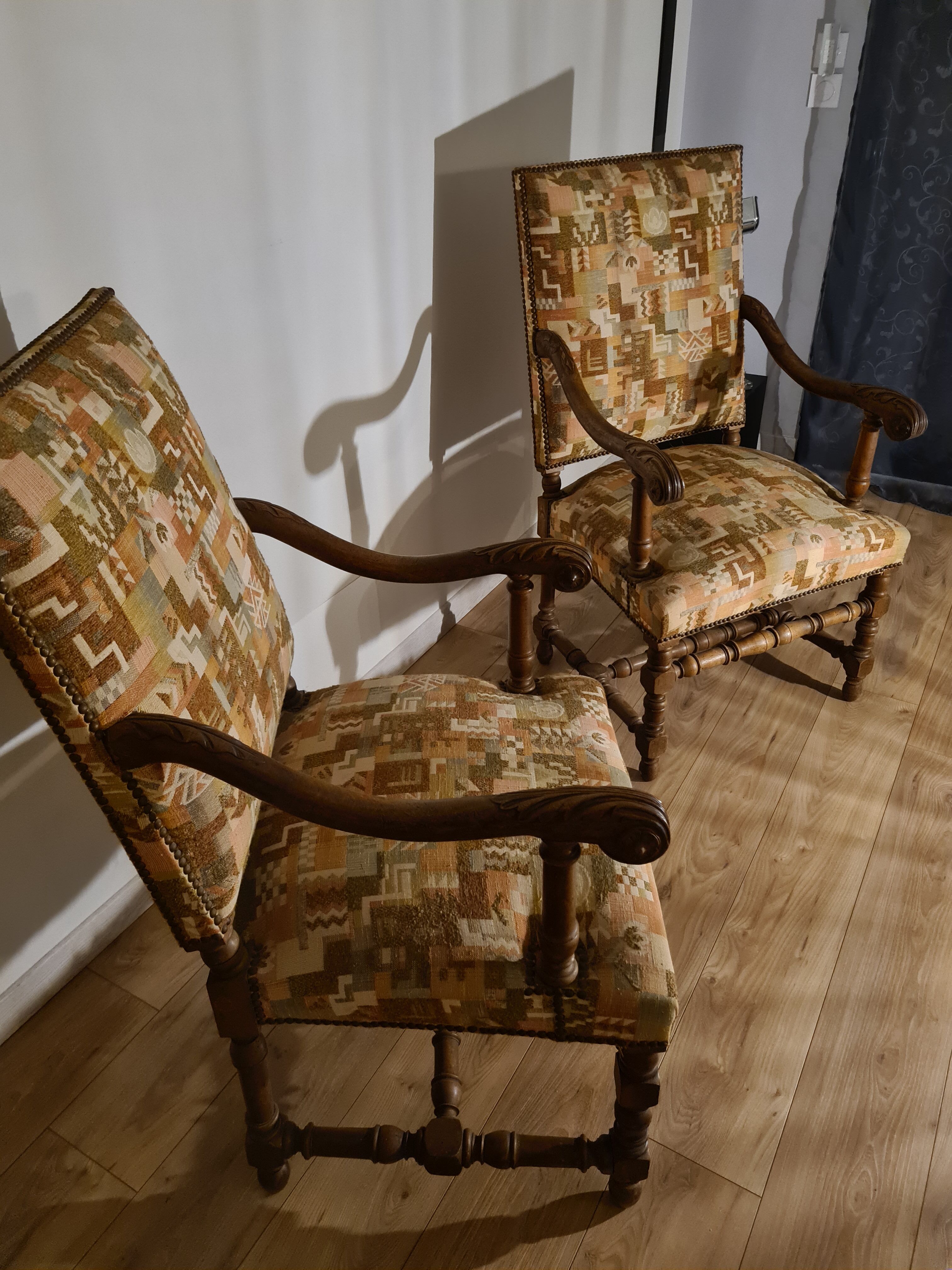 Pair of Louis XIII armchairs