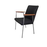 4 vintage design dining chairs in black leather mauser werke germany 1960s