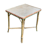 High wicker and rattan table