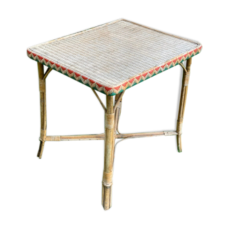 High wicker and rattan table