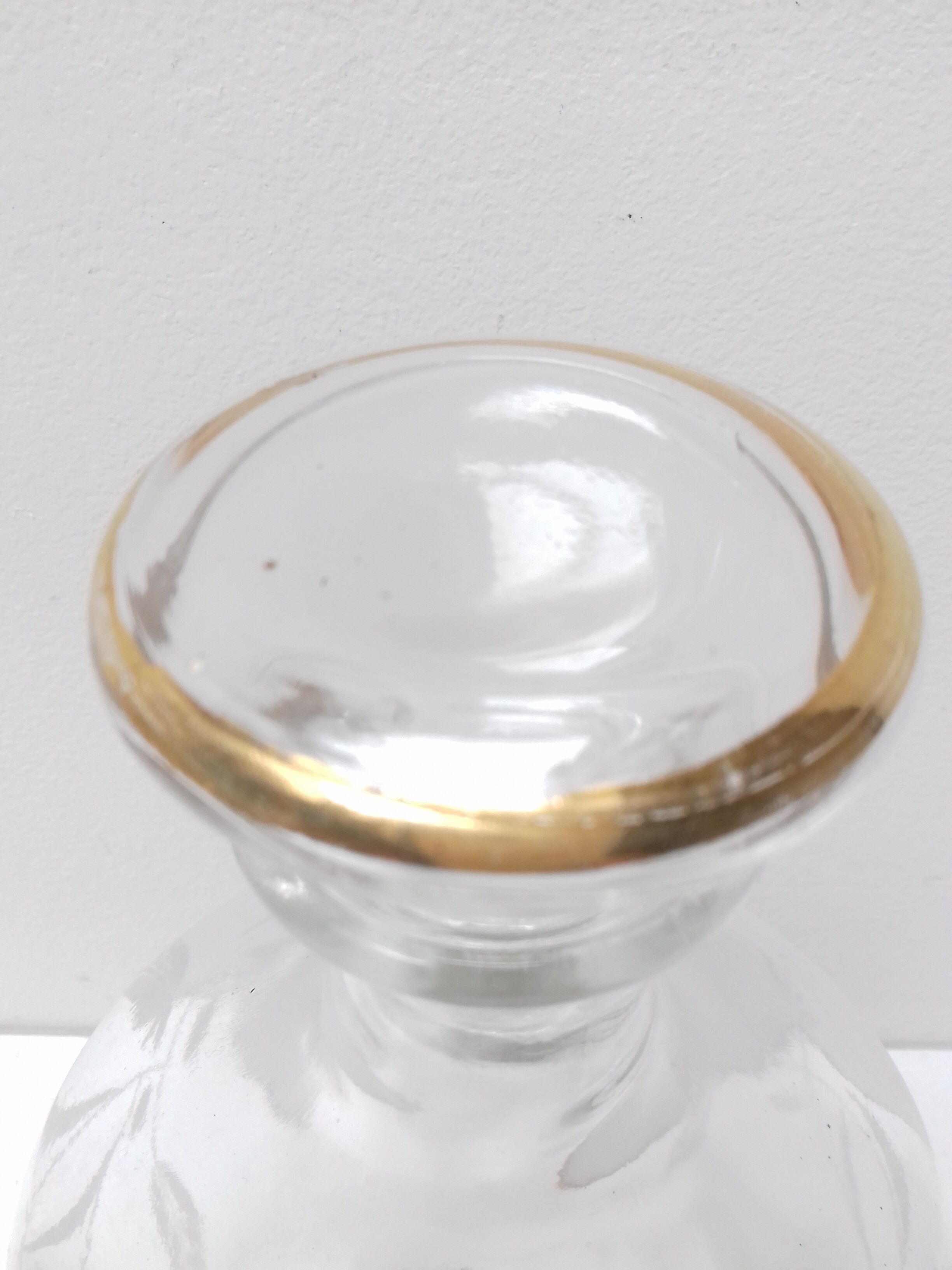 Carafe glass gilded and engraved