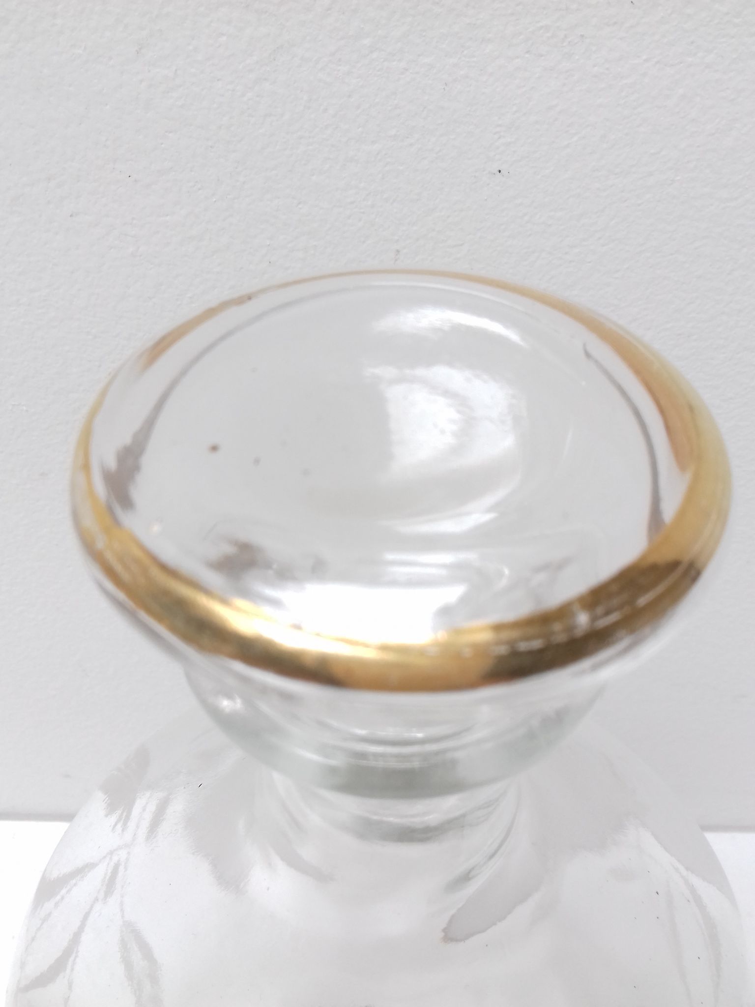 Carafe glass gilded and engraved