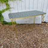 Golden brass coffee table