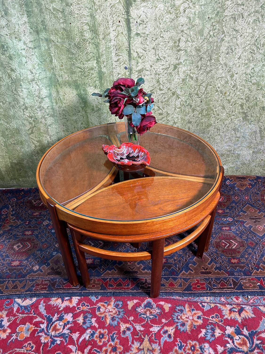 Mid century retro vintage teak round coffee  table by Nathan 1960
