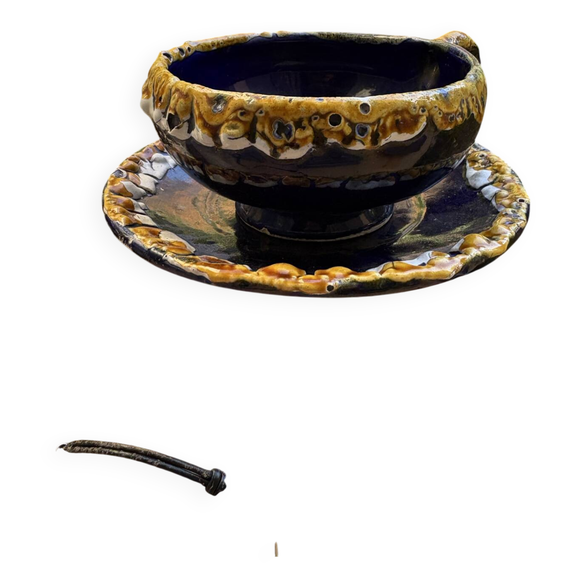 Vallauris large cup and saucer kitchen coffee chocolate vintage