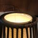 Grande lampe de sol en rotin 1960