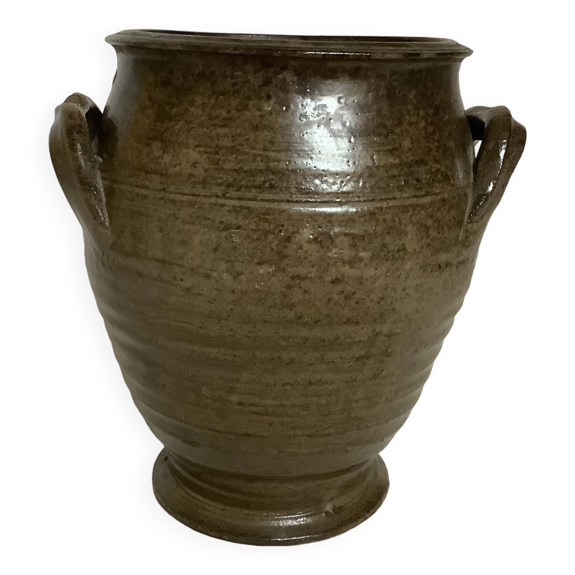 Brown ceramic vase jar