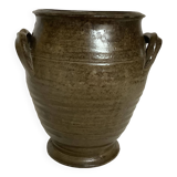 Brown ceramic vase jar