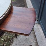 Table bouillotte ancienne avec plateau marbre style louis xvi