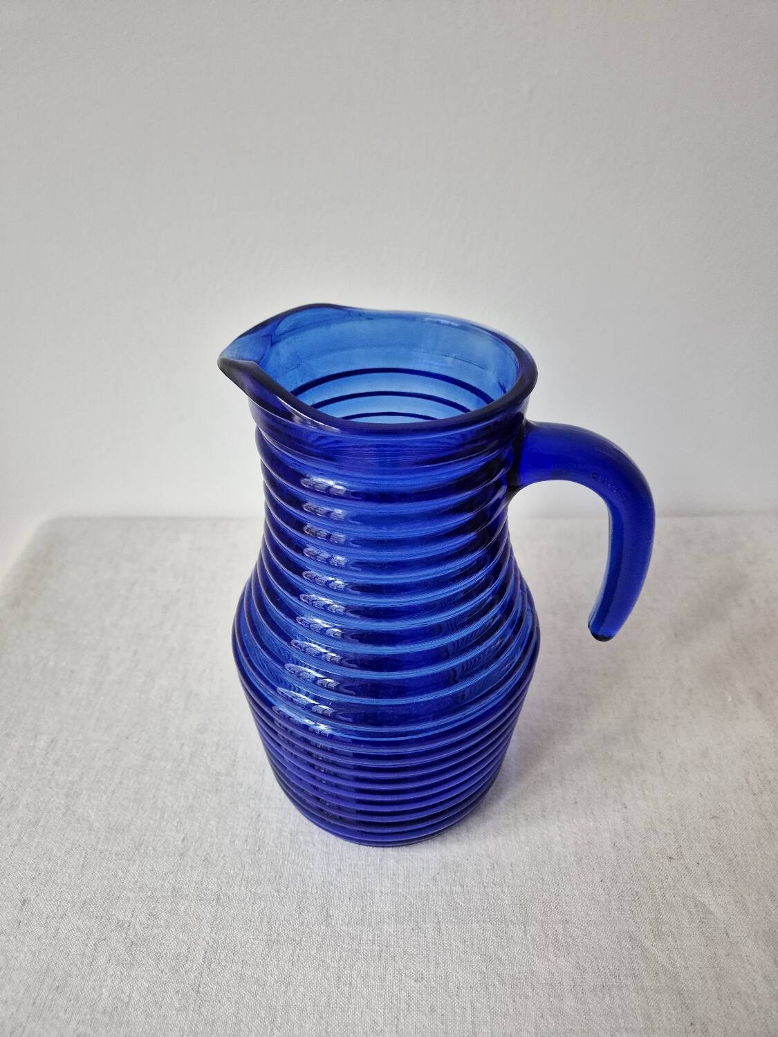 Vintage cobalt blue glass carafe/pitcher '1970s - Cisper