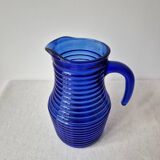 Vintage cobalt blue glass carafe/pitcher '1970s - Cisper