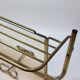Coat rack with 4 hooks with shelf and vintage mirror in golden metal